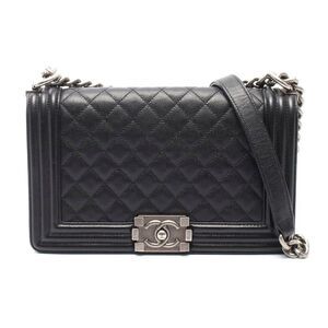 Chanel Boy Shoulder Bag Black Caviar Leather